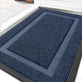 OLANLY Front Door Mat Indoor Outdoor Entrance, Waterproof All-Season, All-Weather Doormat, Sturdy Natural Rubber, Fade Resistant, Low Profile, Easy Clean Patio Porch Entryway Mat, 33x21, Blue