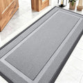 OLANLY Front Door Mat Indoor Outdoor Entrance, Waterproof All-Season, All-Weather Doormat, Sturdy Natural Rubber, Low Profile, Easy Clean Patio Porch Entryway Mat, 59x23, Silver Gray