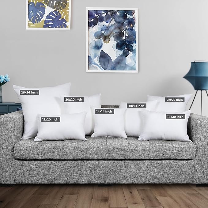 Utopia Bedding 26x26 Pillow Inserts, Set of 2, White – Indoor Decorative Throw Pillows for Bed, Sofa & Couch – Soft, Supportive & Fluffy Cushion Inserts