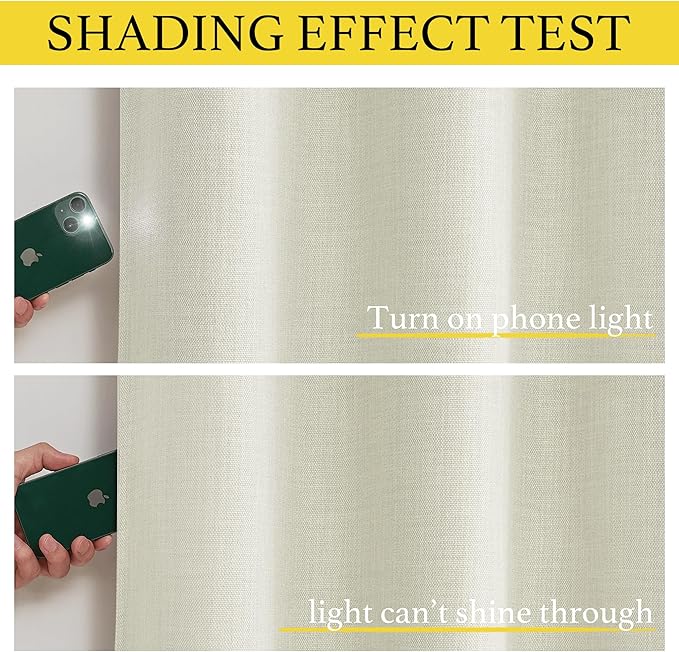 NICETOWN 30 Inch Length Curtain Valances, 2 Panels Blackout Thermal Insulating Small Half Curtain Tiers for Kitchen with Top Grommet, Window Covering for Bathroom (Natural, 34 x 30 Inch Length)