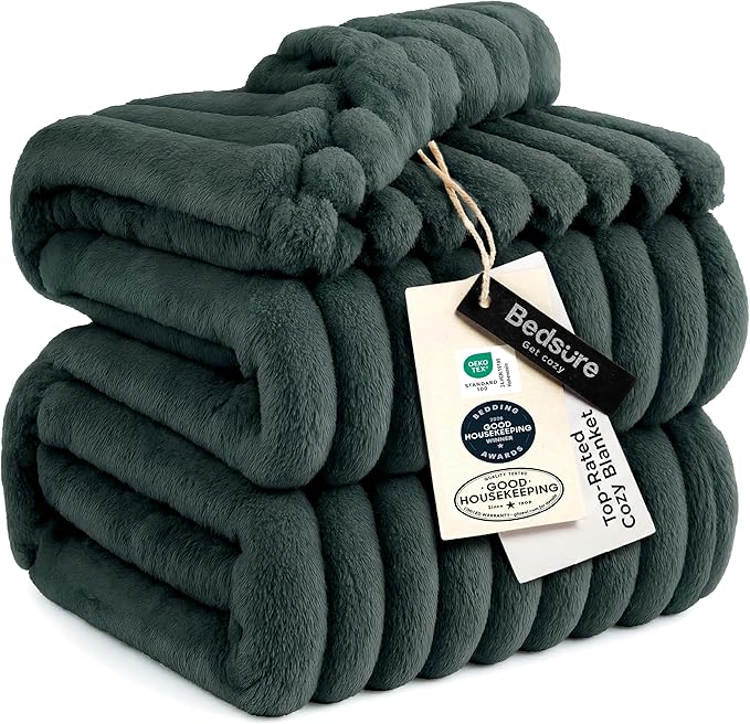 Bedsure GentleSoft Mallard Green California King Size Blanket for Couch - Cozy Soft Blankets for Women, Cute Small Fleece Throws for Girls, Birthday Gifts for Women, 102x96 Inches