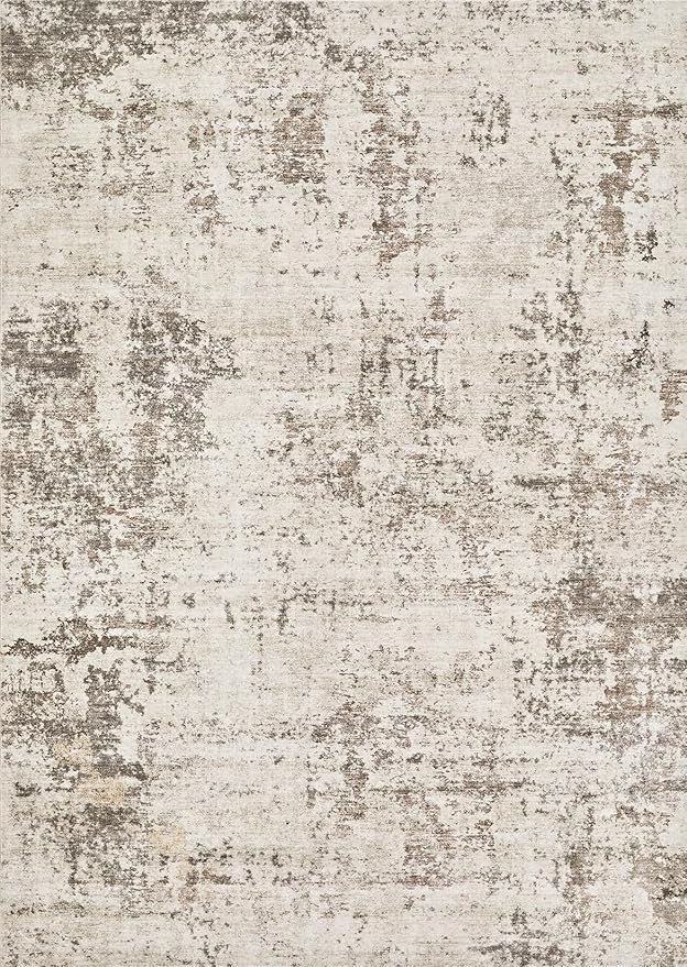 UERMEI 7x9 Area Rug Living Room Rugs - Washable Neutral Modern Abstract Soft Thin Large Rug Indoor Floor No Slip Rug Carpet for Bedroom Under Dining Table Home Office Decor - Dark Brown