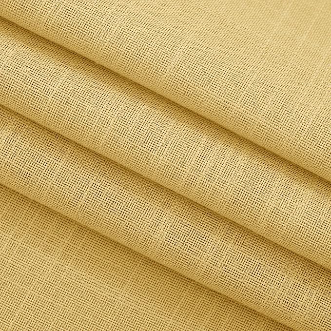Gold Curtains for Living Room Back Tab Modern Farmhouse Semi Sheer Curtains 102 inches Long 2 Panels Set Muted Neutral Window Curtain for Dining Room Bedroom 52x102