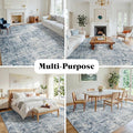 Area Rugs for Living Room Washable Rug, 8x10 – Blue