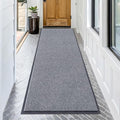 OLANLY Front Door Mat Indoor Outdoor Entrance, Waterproof Heavy Duty Doormat, Fade Resistant, Low Profile, Easy Clean Patio Porch Welcome Floor Mats for Entry, 71x30, Light Gray