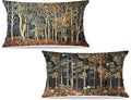 Rustic William Morris Inspired Autumn Forest Pillow Covers 12x20 Set of 2,Vintage Botanical Nature Landscape Decorative Throw Pillow Covers for Home Bedroom Living Room,Fall Home Room Decor