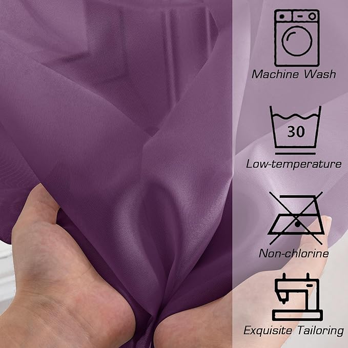 OWENIE Sheer Curtains 54 Inch Length 2 Panels Set, Plam Clear Sheer Short Curtains for Small Window, Light Filtering Clear Curtains Sheer, 2 Pcs 84 Width 54 Long, Plam
