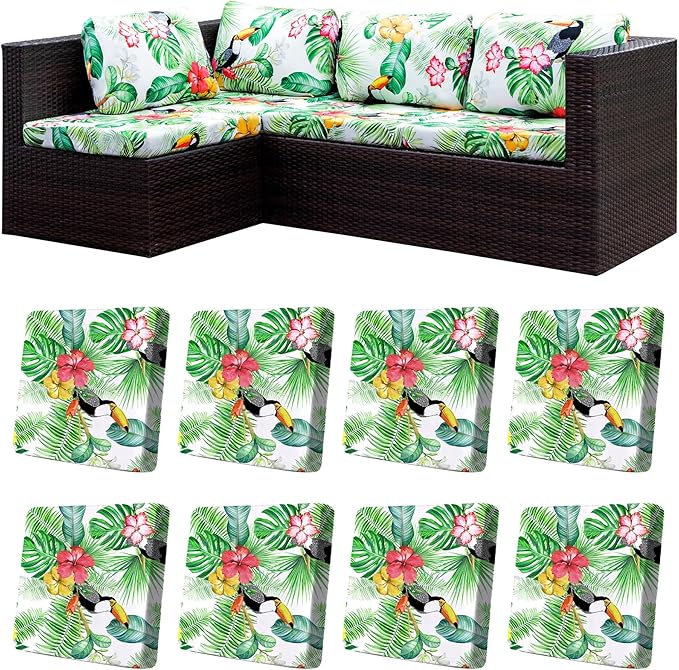 8Pcs Stretch Patio Cushion Covers,Outdoor Couch Covers Replacement,Outdoor Couch & Sofa Slipcovers,for Patio Furniture Cushion Covers,Washable Reusable urniture Protector(Pelican,8PCS)