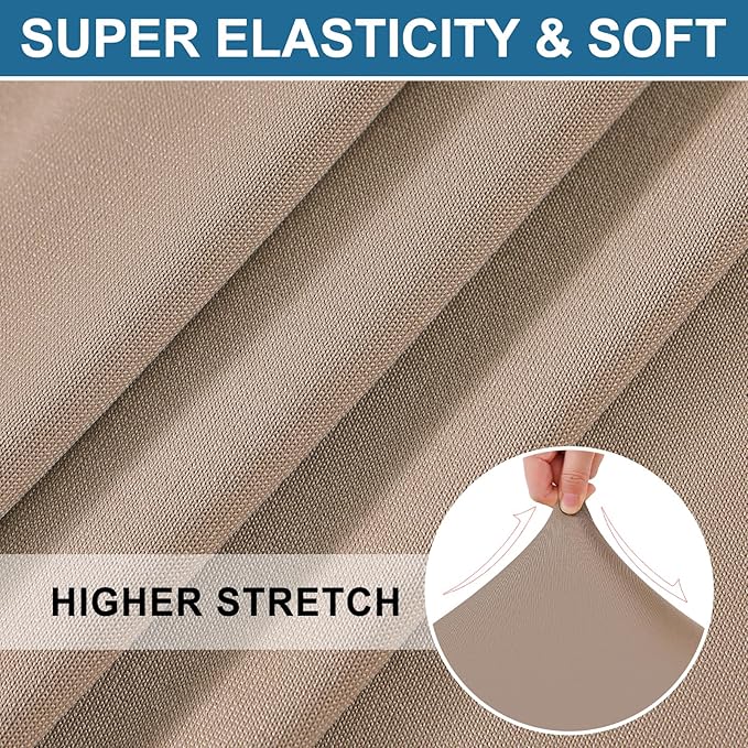 Smiry Printed Couch Cushion Covers, Stretch Soft Couch Covers for Sofa, Washable Non-Slip Sofa Slipcover Furniture Protector for Indoor and Outdoor (3 Pack, Mocha)