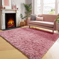 ONASAR Blush Area Rugs for Bedroom Living Room, Fluffy Fuzzy Shag Shaggy 4x6 Bedside Rug, Soft Plush Indoor Floor Carpet for Nursery Kids Girls Boys Teen Dorm Home Office Decor Aesthetic