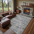 UERMEI 8x10 Area Rug Living Room Rugs - Washable Neutral Modern Abstract Soft Thin Rug Indoor Floor No Slip Rug Carpet for Bedroom Under Dining Table Home Office Decor - Dark Gray
