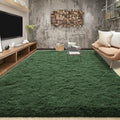 Tepook Fluffy Large Rugs for Living Room, Area Rug 6x9 Soft Carpet for Bedroom, Modern Shaggy Rug for Kids Boys Girls, Plush Indoor Nursery Home Decor Rug with Non-Slip Bottom, Dark Green