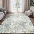 Area Rugs 5x7 for Living Room Bedroom, Modern Abstract Machine Washable Rug, Large Soft Low Pile Floor Carpet with Non Slip Backing for Dining Room, Light Cream Blue