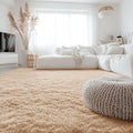 OLANLY 8x12 Machine Washable Large Area Rugs for Living Room, Bedroom, Soft Fluffy Shaggy Bedside Rug, Indoor Floor Carpet for Kids Girls and Boys, Dorms, Nursery, Home Decor Aesthetic, Beige