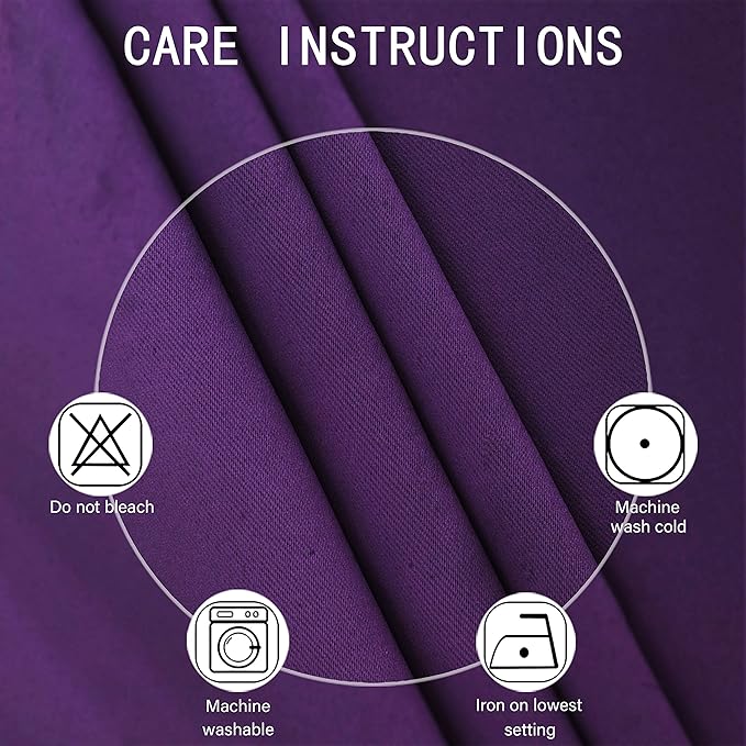 LEMOMO Purple Blackout Curtains 66 x 63 Inch Length/Set of 2 Curtain Panels/Thermal Insulated Room Darkening Blackout Curtains for Bedroom