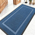 OLANLY Front Door Mat Indoor Outdoor Entrance, Waterproof All-Season, All-Weather Doormat, Sturdy Natural Rubber, Fade Resistant, Low Profile, Easy Clean Patio Porch Entryway Mat, 47x23, Light Blue