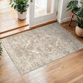 2x3 Entryway Area Rug Washable - Neutral Small Entry Rug Kitchen Rug Runner Vintage Soft Floor Mat Non Slip Indoor Farmhouse Carpet for Bedroom Bathroom Living Room (Beige)
