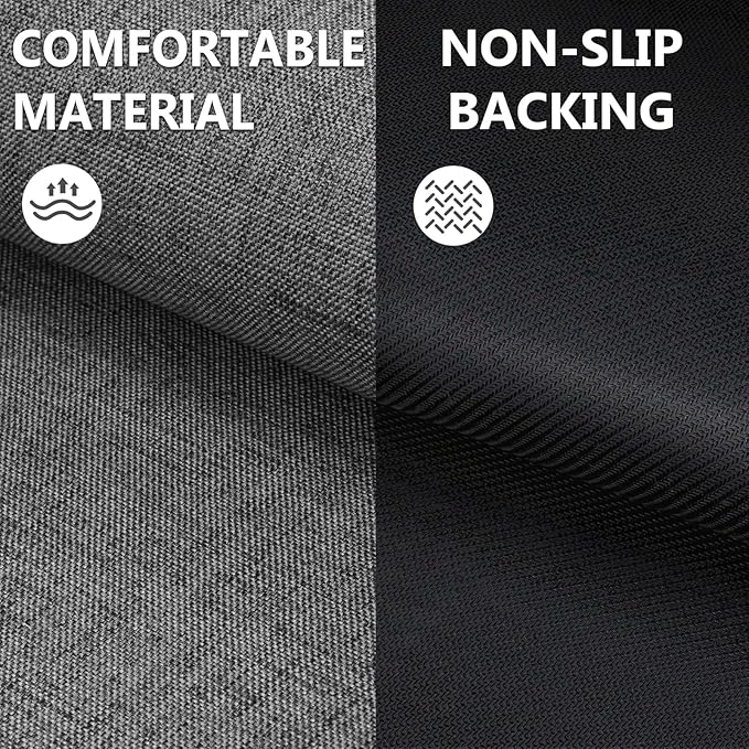 LEKEEPGO Ultra Thin Indoor Door Mat 24"x47", Low-Profile Door Mat Indoor Entrance, Non Slip Rubber Backing Inside Doormat Washable Welcome Front Entryway Dirt Trapper Entry Mat, Grey