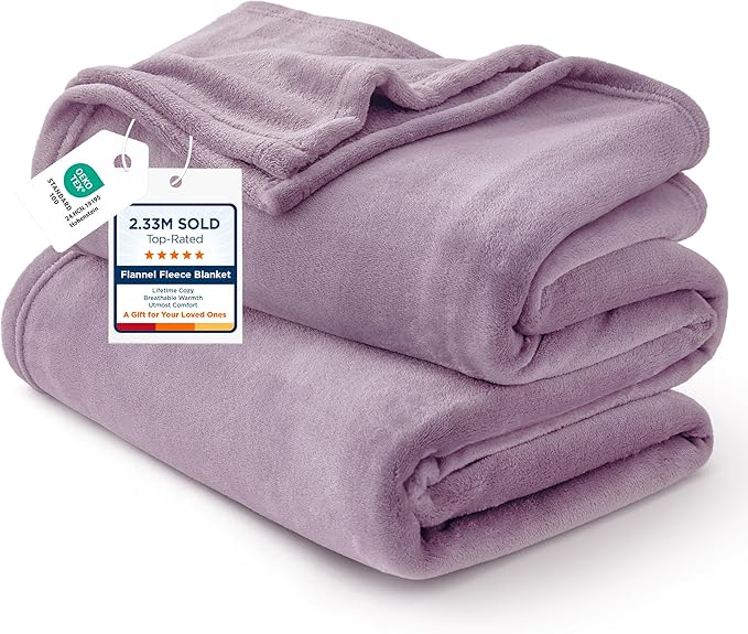 Bedsure GentleSoft Fleece Throw Blanket for Couch Fog Purple - Lightweight Plush Fuzzy Cozy Soft Blankets and Throws for Sofa, 50x60 inches