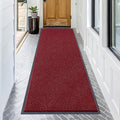 OLANLY Front Door Mat Indoor Outdoor Entrance, Waterproof Heavy Duty Doormat, Fade Resistant, Low Profile, Easy Clean Patio Porch Welcome Floor Mats for Entry, 71x30, Wine Red