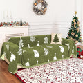 MYSKY HOME 71"X102" Chair Christmas Couch Cover, Sectional Sofa Covers Sofa Slipcover for 1 Cushion Couch, L Shape Couch Covers for Dogs, Kids, Washable Sofa Blanket, Furniture Protector, Green