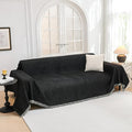 MYSKY HOME Oversized Couch Cover Sofa Covers Couch Covers for 3 Cushion Couch Sofa Pet Friendly L Shaped Couch Cover Sectional Couch Covers Non Slip Furniture Protector for Kids, Dogs, 91"x150", Black