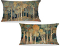 Rustic William Morris Inspired Forest Green Pillow Covers 12x20 Set of 2,Vintage Botanical Nature Landscape Decorative Throw Pillow Covers for Home Bedroom Living Room