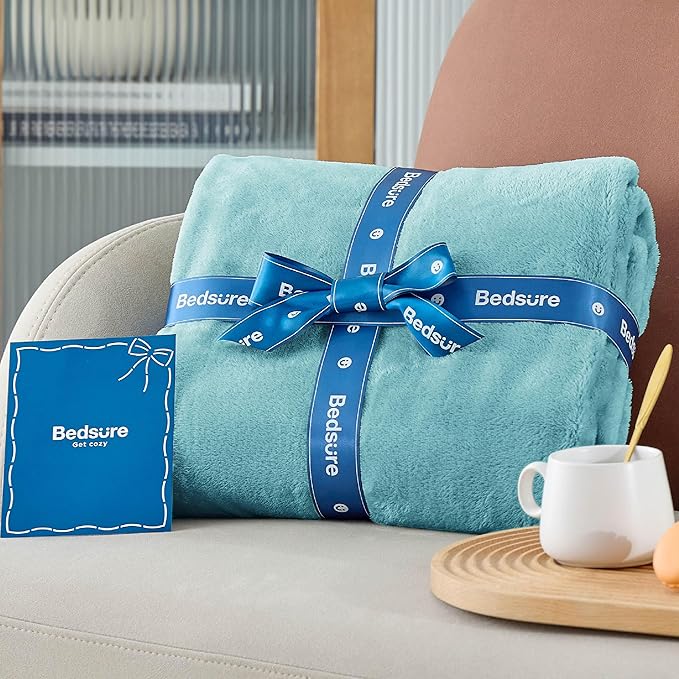 Bedsure GentleSoft Fleece King Size Blankets for Bed River Blue - Soft Lightweight Plush Cozy Fuzzy Luxury Microfiber, 108x90 inches