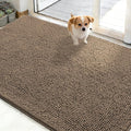 OLANLY Dog Door Mat for Muddy Paws 50x30, Absorbs Moisture and Dirt, Absorbent Non-Slip Washable Doormat, Quick Dry Chenille Mud Mat for Dogs, Entry Indoor Entryway Carpet for Inside Floor, Tan