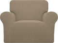 Easy-Going Stretch Oversized Chair Sofa Slipcover 1-Piece Couch Sofa Cover Furniture Protector Soft with Elastic Bottom for Kids Spandex Jacquard Fabric Small Checks Natural