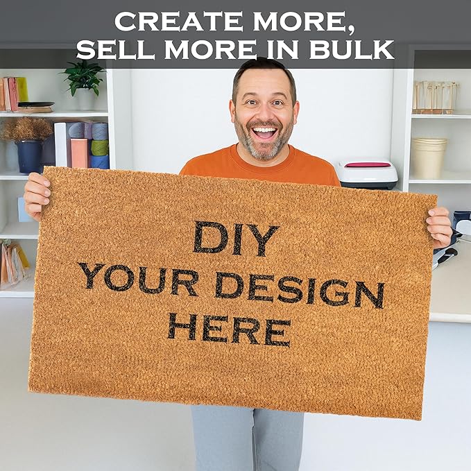 MAINEVENT Blank Doormat Coir 30x17 Inch for Screen Printing, Plain Door Mat for Outdoor Painting