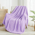 Exclusivo Mezcla Fleece Throw Blanket Extra Large, Super Soft and Warm Blankets for Couch, Sofa and Bed Waffle Textured, Cozy, Fuzzy and Lightweight (Lilac Purple, 50x70 Inches)