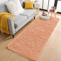OLANLY 2x5 Machine Washable Runner Rugs for Hallway, Soft Fluffy Shaggy Bedside Rugs for Bedroom, Living Room, Indoor Floor Carpet for Kids Girls and Boys, Home Decor Aesthetic, Muted Orange