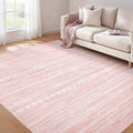 Nakagishi Pink Rugs for Bedroom Girls: 4x6 Washable Boho Large Neutral Area Rug Cute Soft Modern Indoor Floor Non Slip Accent Carpet for Living Room Nursery Kids Playroom Dorm Preppy Baby Room Decor