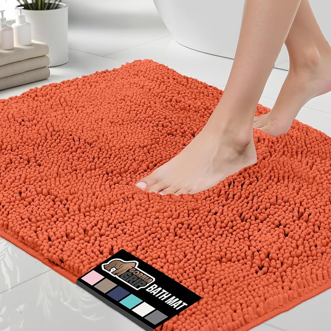 GORILLA GRIP Bath Rug Mat 60x24, Thick Soft Absorbent Chenille, Quick Dry by GorillaGrip