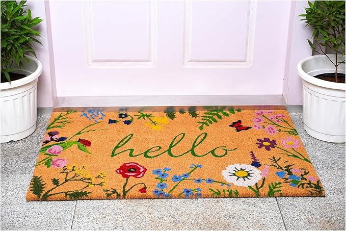 Calloway Mills AZ105992436 Floral Hello Doormat, 24" x 36", Multicolor