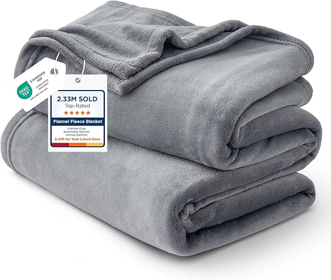 Bedsure GentleSoft Fleece Bed Blankets Full Size Grey - Soft Lightweight Plush Fuzzy Cozy Luxury Blanket Microfiber, 84x90 inches