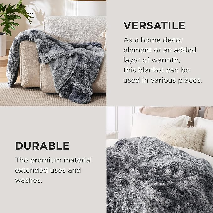 Bedsure GentleSoft Fluffy Fuzzy Faux Fur Throw Blanket for Couch, Soft Sherpa Fleece Cozy Gifts for Women, Plush Bed Blanket Room Decor for Men, Thick Warm Minky Teen Gifts Winter Bedding