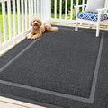 OLANLY Front Door Mat Indoor Outdoor Entrance, Waterproof All-Season, All-Weather Doormat, Sturdy Natural Rubber, Fade Resistant, Low Profile, Easy Clean Patio Porch Entryway Mat, 71x47, Grey