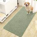 OLANLY Dog Door Mat for Muddy Paws 47x24, Absorbs Moisture and Dirt, Absorbent Non-Slip Washable Doormat, Quick Dry Chenille Mud Mat for Dogs, Entry Indoor Entryway Carpet for Inside Floor, Sage Green