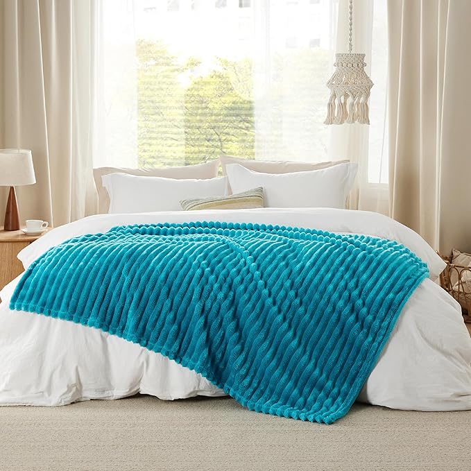 Bedsure GentleSoft Teal Fleece Blanket for Couch - Cozy Soft Blankets for Women, Cute Small Throws for Girls, 50x60 Inches