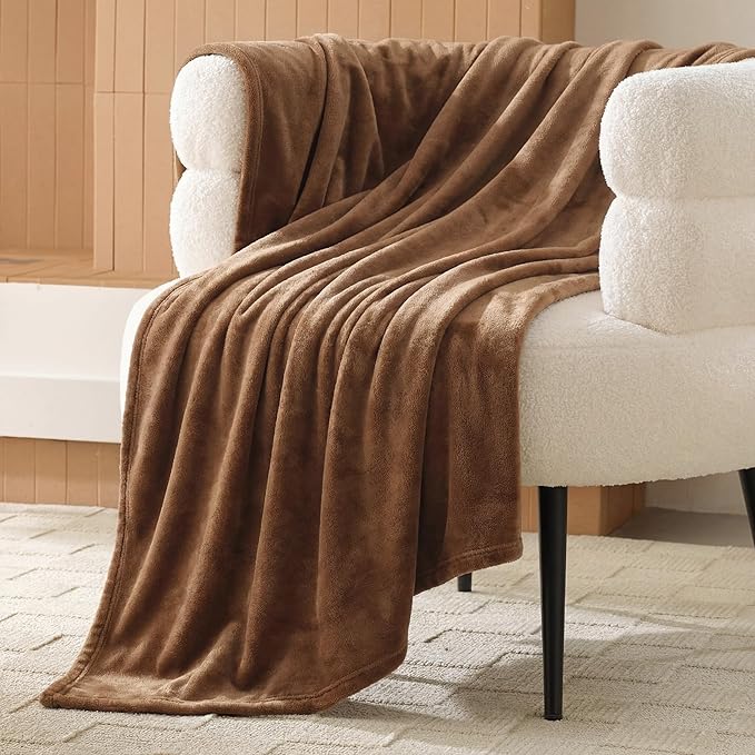 Bedsure GentleSoft Orange Throw Blanket for Couch - 300GSM Soft Cozy Fleece Blankets for Home Decor Gifts, 50x60 Inches