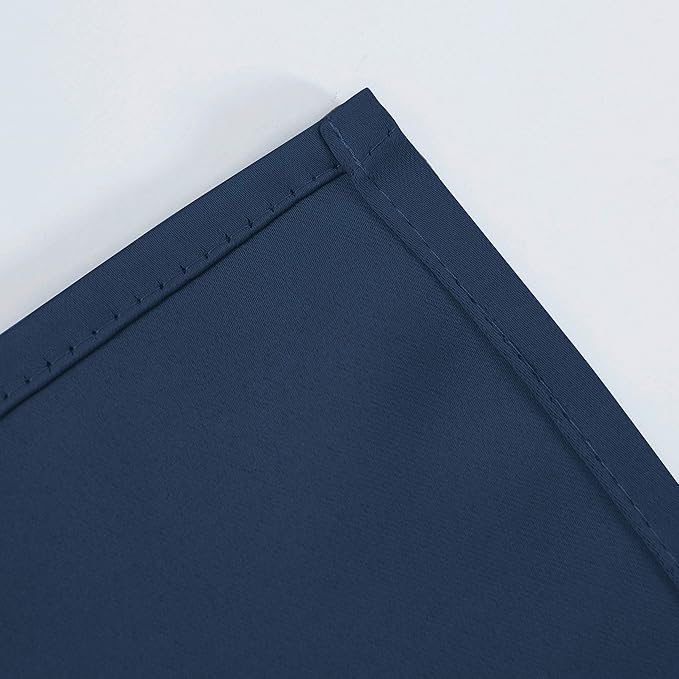 LEMOMO Blackout Curtains 66 x 84 inch/Navy Blue Curtains Set of 2 Panels/Thermal Insulated Room Darkening Bedroom Curtains