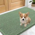 OLANLY Dog Door Mat for Muddy Paws 24x16, Absorbs Moisture and Dirt, Absorbent Non-Slip Washable Doormat, Quick Dry Chenille Mud Mat, Entry Indoor Entryway Carpet for Inside Floor, Olive Green