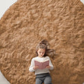 OLANLY Khaki Round Rugs for Bedroom - Machine Washable, 9 ft Circle Area Rugs for Living Room, Soft and Fluffy Shaggy Carpet for Teen Girl and Boys, Nursery Rooms, Dorms, Home Decor Aesthetic