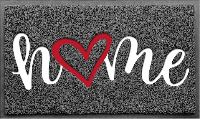BeneathYourFeet Door Mat, Welcome Mat Low Profile Floor Mat Front Doormat Indoor and Outdoor Doormat Non Slip Rugs for Entryway, Patio, High Traffic Areas (36"x24", Grey-Home)