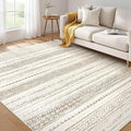 Nakagishi 6x9 Area Rugs Living Room: Washable Boho Large Neutral Soft Farmhouse Rug Stain Resistant Modern Indoor Floor Non-Slip Accent Carpet for Bedroom Nursery Kids Playroom Office Dining Room Dorm