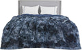 Bedsure GentleSoft Fluffy Tie Dye Navy Blue King Size Blanket for Bed, Thick Soft Sherpa Faux Fur Fleece Bedding Fuzzy Plush Winter Warm Large King Blanket, Cozy Blue Gifts for Men Women, 108x90