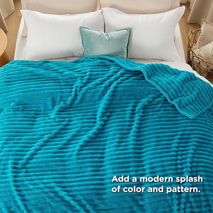 Bedsure GentleSoft Teal California King Size Blanket for Couch - Cozy Soft Blankets for Women, Cute Small Fleece Throws for Girls, Birthday Gifts for Women, 102x96 Inches