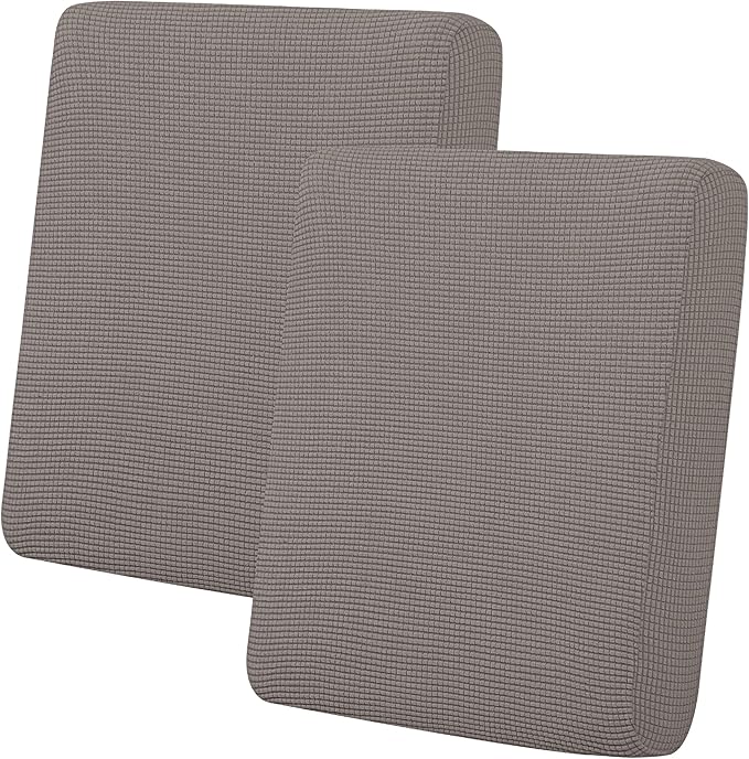 Easy-Going Stretch Individual Loveseat Couch Cushion Cover Sofa Cushion Furniture Protector Sofa slipcover Soft Flexibility with Elastic Bottom (2-Piece Loveseat Cushion Cover, Taupe)